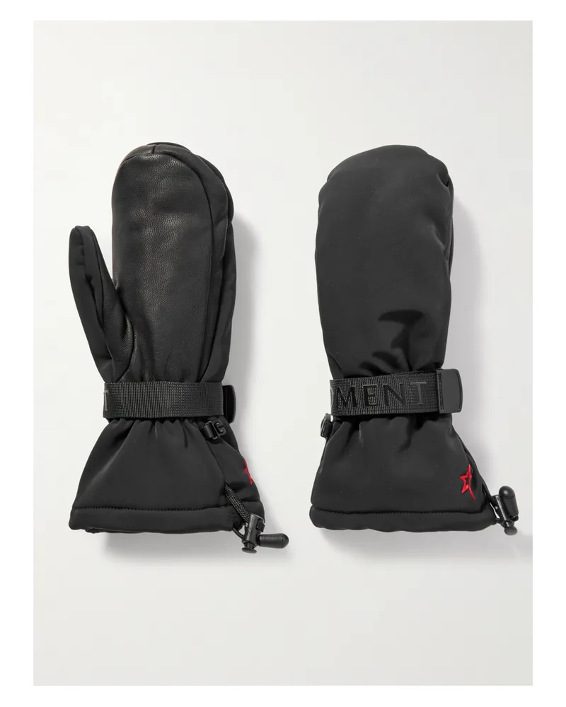 Perfect Moment Davos Fäustlinge Aus Wattiertem Shell Und Leder - Schwarz Schwarz