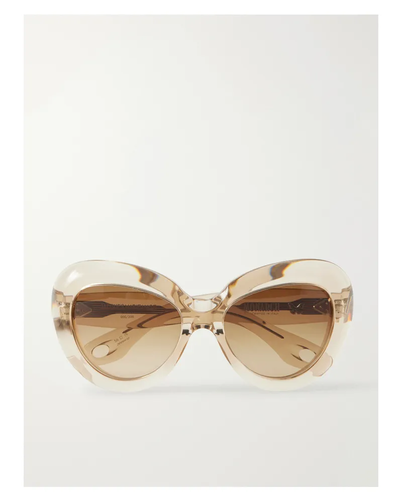 Jacques Marie Mage Monarch Round-frame Acetate Sunglasses - Neutrals Neutrals