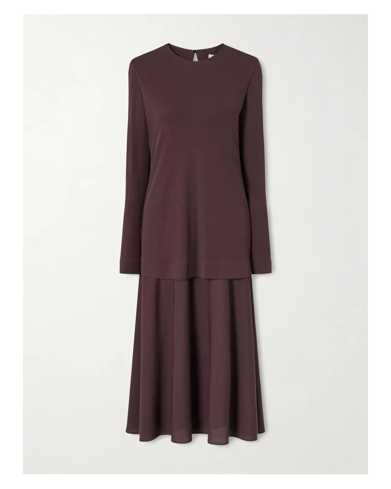 Jil Sander Layered Jersey Maxi Dress - Brown Brown