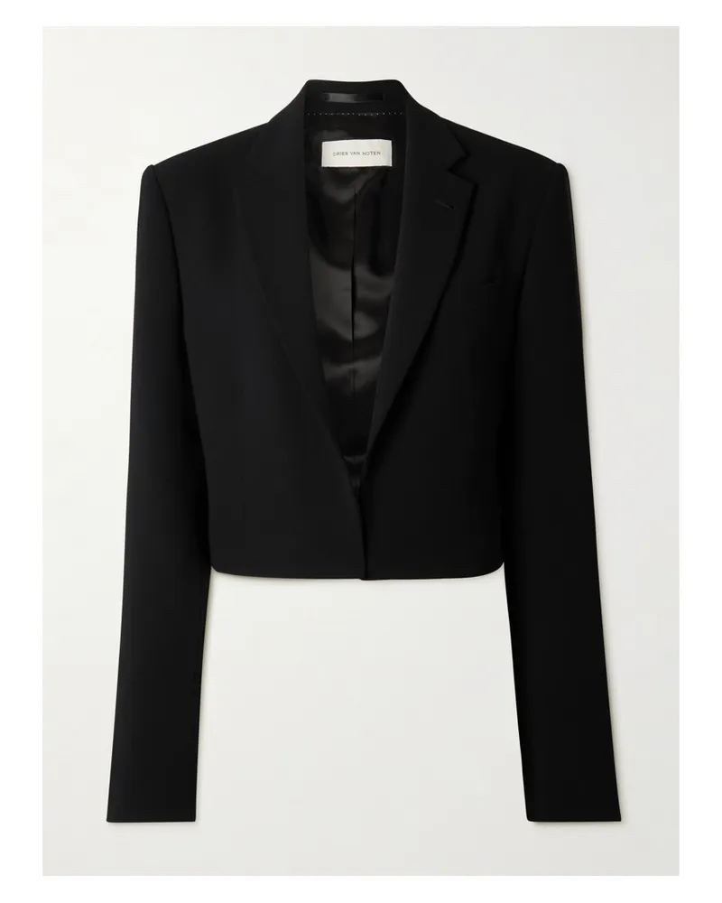 Dries van Noten Verkürzter Blazer Aus Crêpe - Schwarz Schwarz