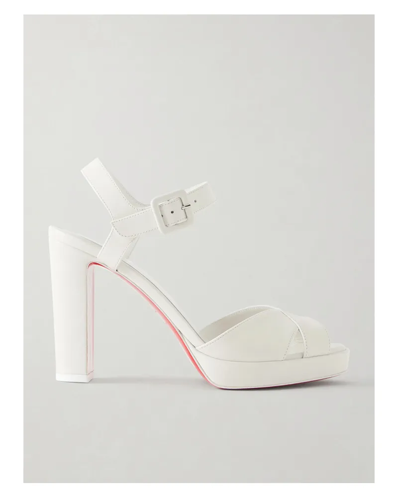 Christian Louboutin Cora 10 Leather Sandals - White White