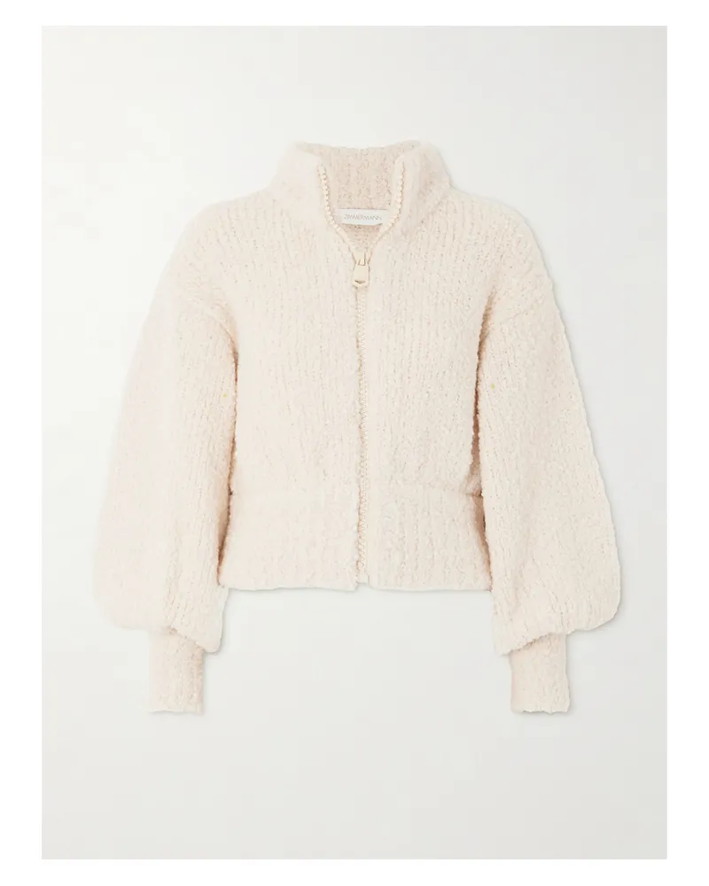 Zimmermann Cardigan Aus Bouclé Aus Einer Wollmischung - Creme Creme