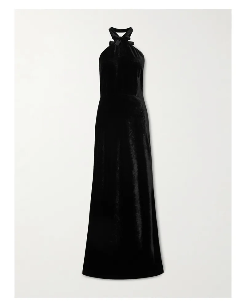 BERNADETTE Jolene Neckholder-maxikleid Aus Crêpe - Schwarz Schwarz