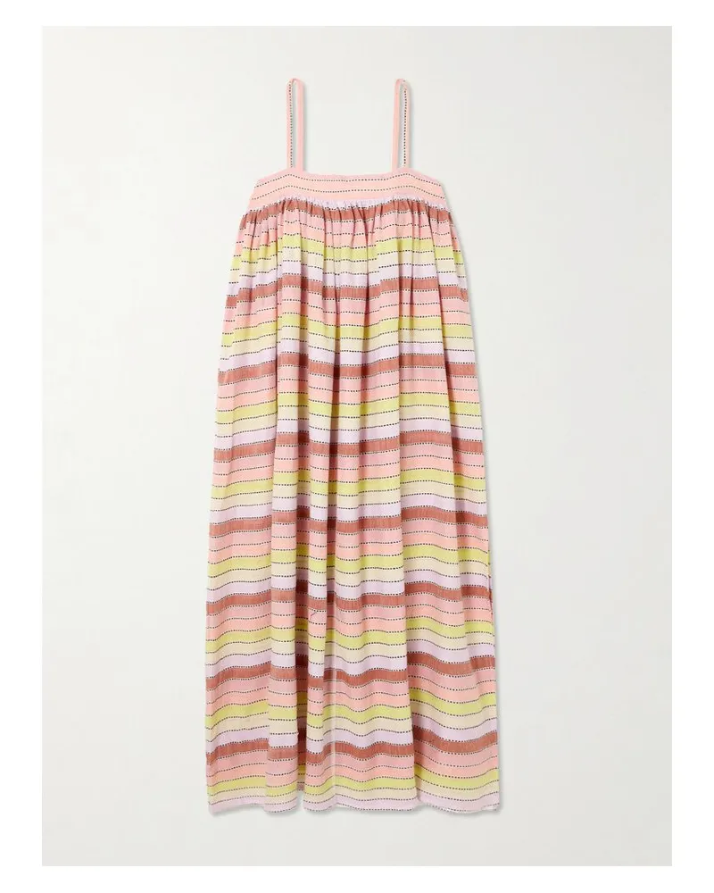 lemlem Eda Maxikleid Aus Einer Gestreiften Baumwollmischung - Pink Pink