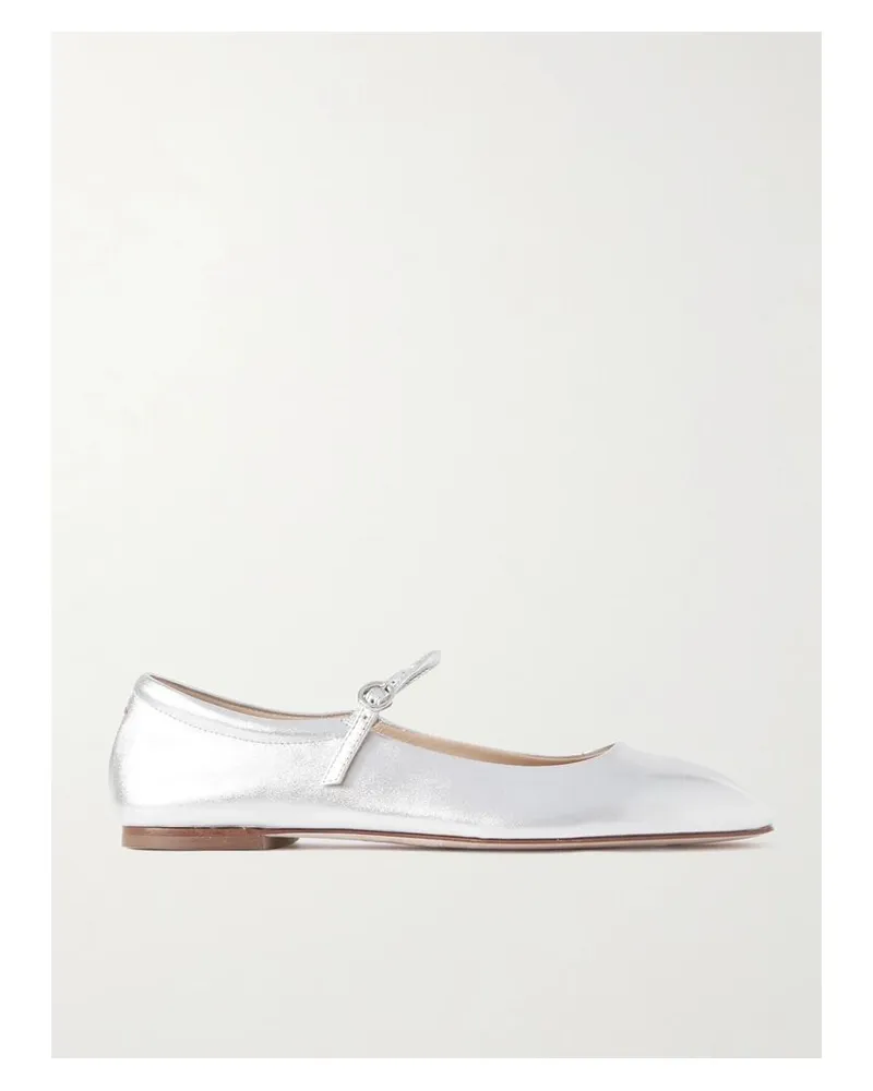 aeyde Uma Mary-jane-ballerinas Aus Leder - Silber Silber