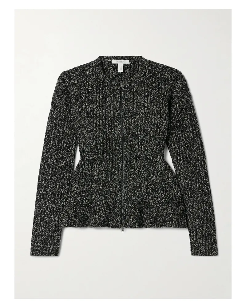 Max Mara Kim Cardigan Aus Einer Wollmischung Mit Schößchen - Grau Grau