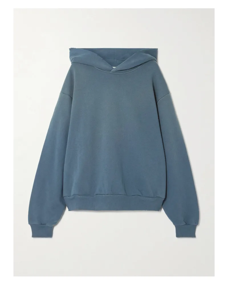 Acne Studios Printed Organic Cotton-blend Jersey Hoodie - Blue Blue