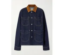 Wyatt Corduroy-trimmed Denim Jacket - Blue