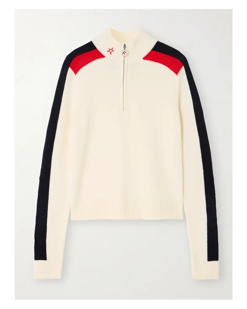 Perfect Moment La Tour Merinowollpullover Mit Intarsienmotiven - Creme Creme