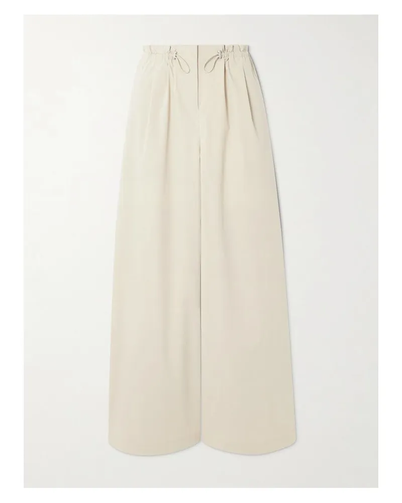 St. Agni Hose Mit Weitem Bein Aus Einer Baumwollmischung Mit Raffungen - Creme Creme