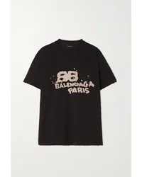 Balenciaga T-shirt aus Baumwoll-jersey mit Print Schwarz