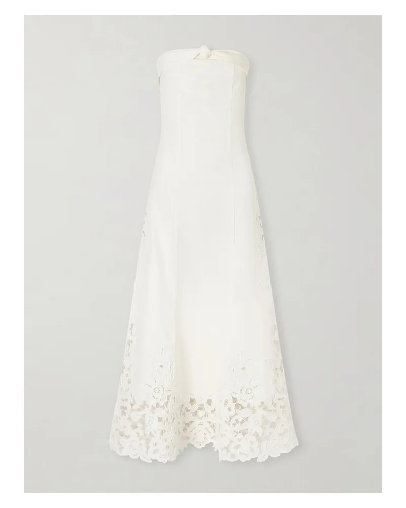 Cult Gaia Kellan Embroidered Linen Midi Dress - Neutrals Neutrals