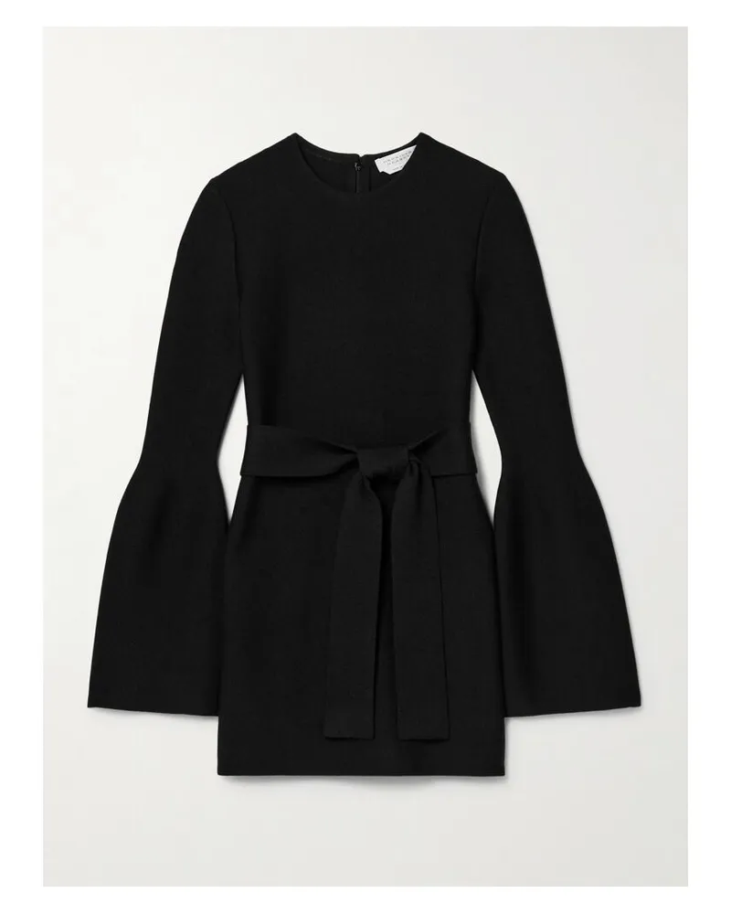 Gabriela Hearst Tenas Minikleid Aus Einer Woll-kaschmirmischung Mit Bindegürtel - Schwarz Schwarz