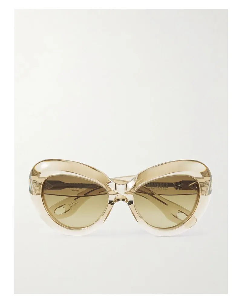 Jacques Marie Mage Monarch Sonnenbrille Mit Butterfly-rahmen Aus Azetat - Creme Creme