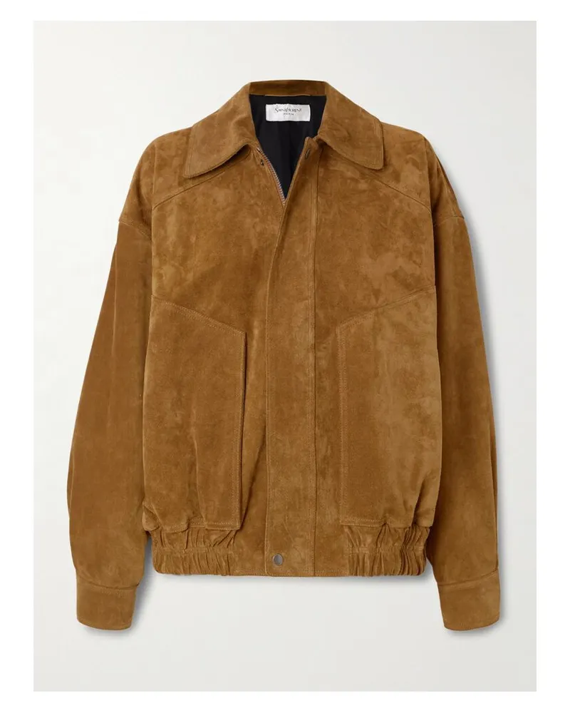 Saint Laurent Jacke Aus Veloursleder - Braun Braun