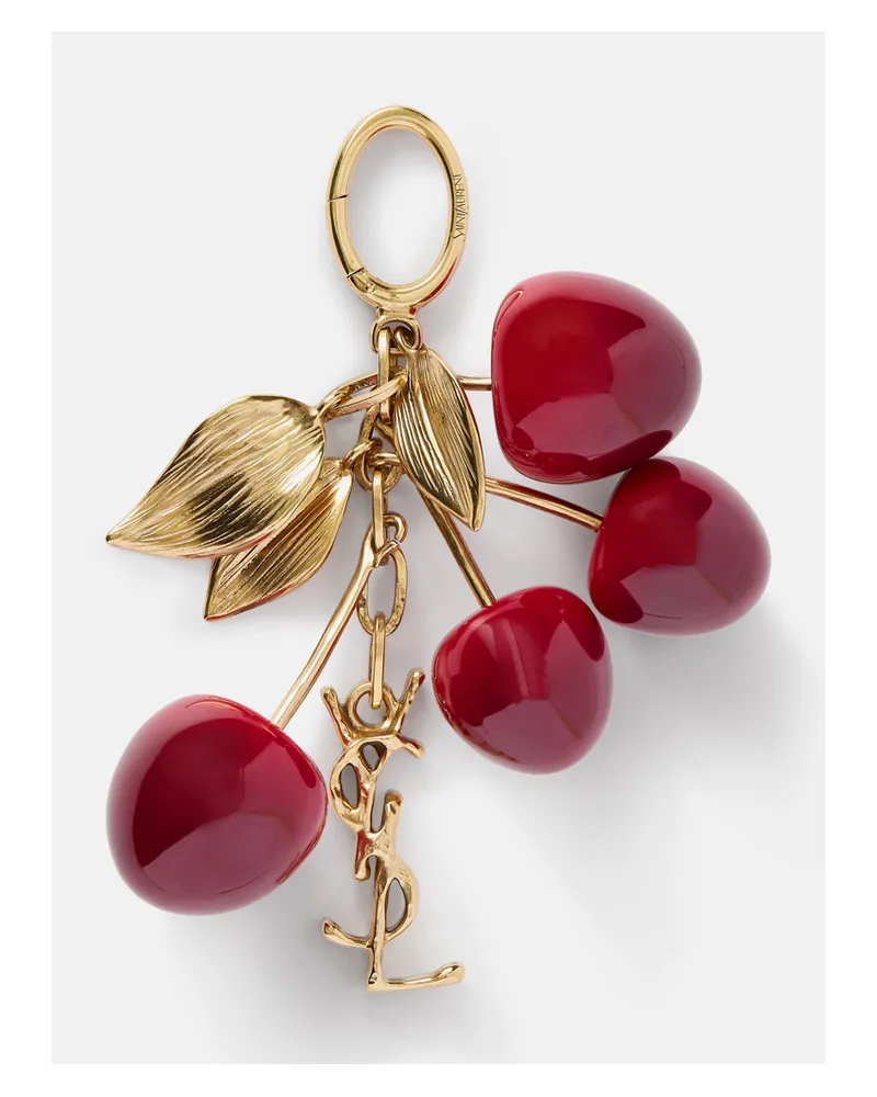 Saint Laurent Goldfarbener Schlüsselanhänger Mit Harz Gold