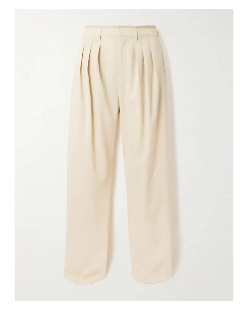 Christophe Lemaire Hose Mit Geradem Bein Aus Einer Wollmischung Mit Bundfalten - Creme Creme