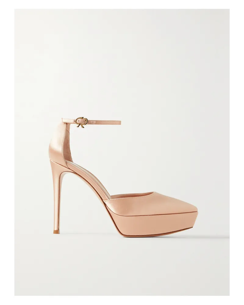 Gianvito Rossi Raso 85 Mm Plateaupumps Aus Satin - Neutral Neutral