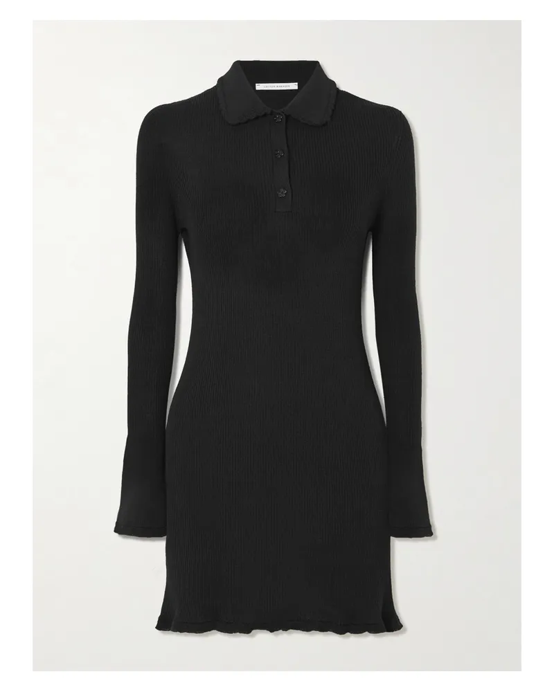 Cecilie Bahnsen Botka Ribbed Merino Wool Mini Dress - Black Black