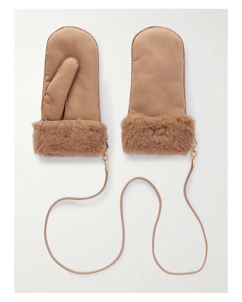Max Mara Gebürstete Fäustlinge - Braun Braun