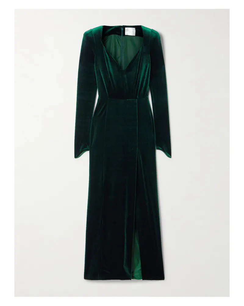 GALVAN Robe Aus Stretch-samt - Grün Grün