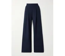 The Extra Wide Leg Hose Mit Weitem Bein Und Falten Aus Doublesoft®-material - Blau