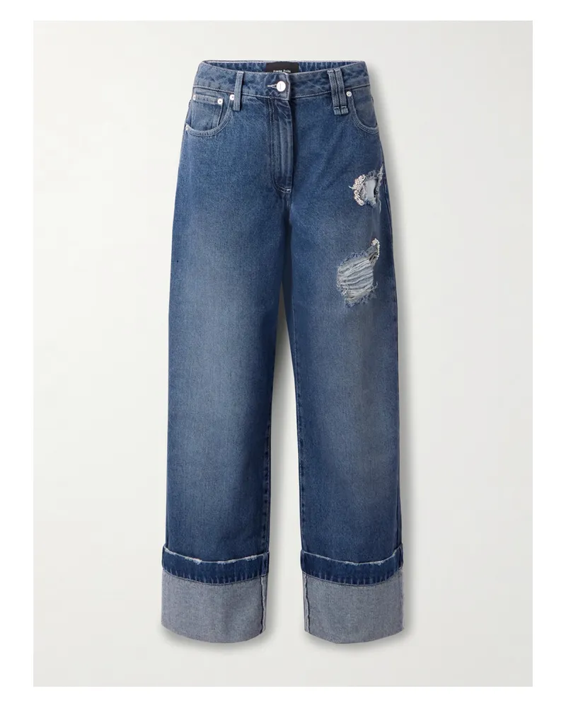 Simone Rocha Jeans Mit Weitem Bein Und Verzierungen In Distressed-optik - Blau Blau