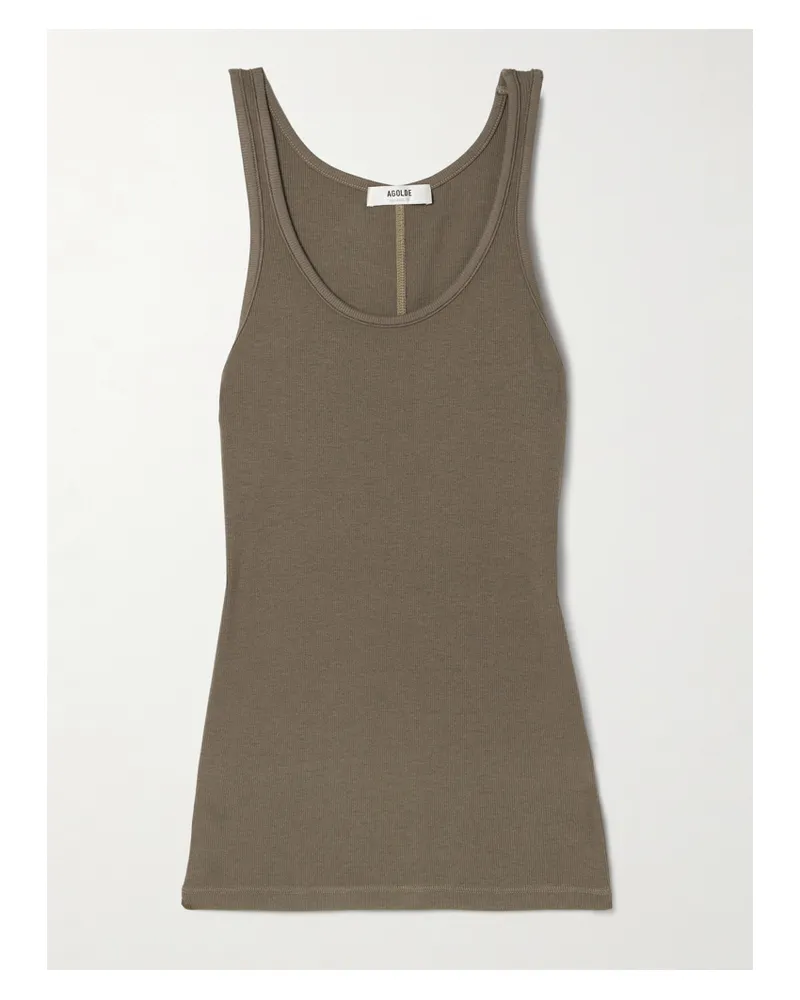 AGOLDE Zane Geripptes Tanktop Aus Einer Mischung Aus Micromodal® Und Supima®-baumwolle Mit Stretch-anteil - Braun Braun