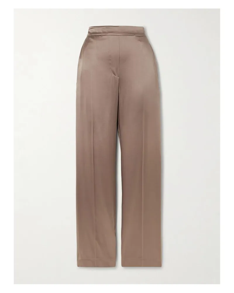 Joseph Tova Hose Mit Geradem Bein Aus Seidensatin - Braun Braun