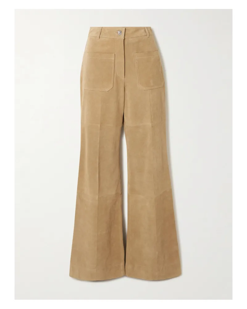 Victoria Beckham Alina Schlaghose Aus Veloursleder - Neutral Neutral