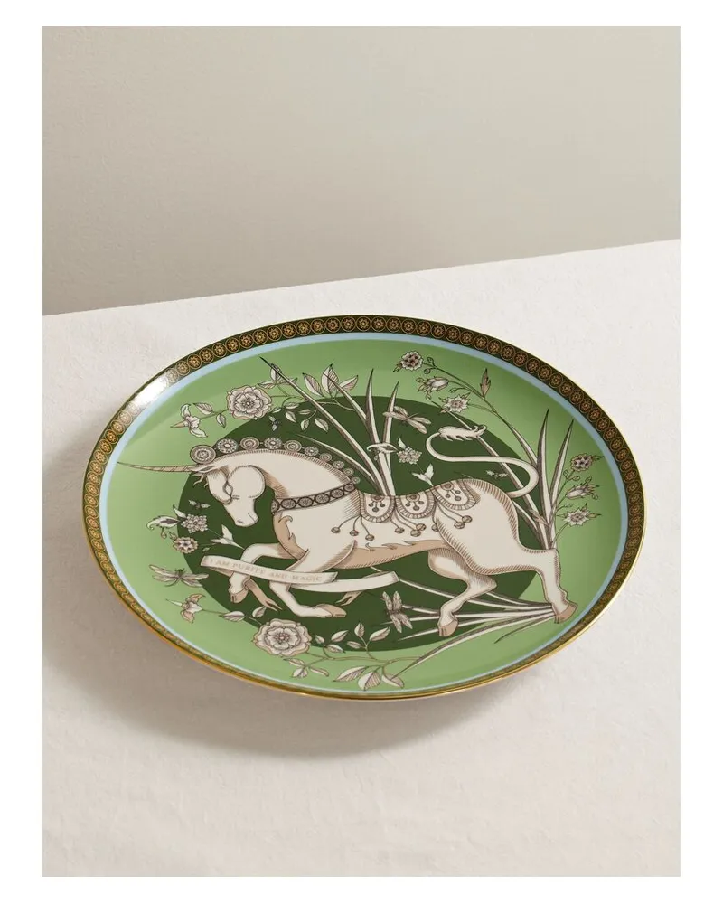 La DoubleJ Porzellanteller Mit Vergoldeten Details - Grün Grün