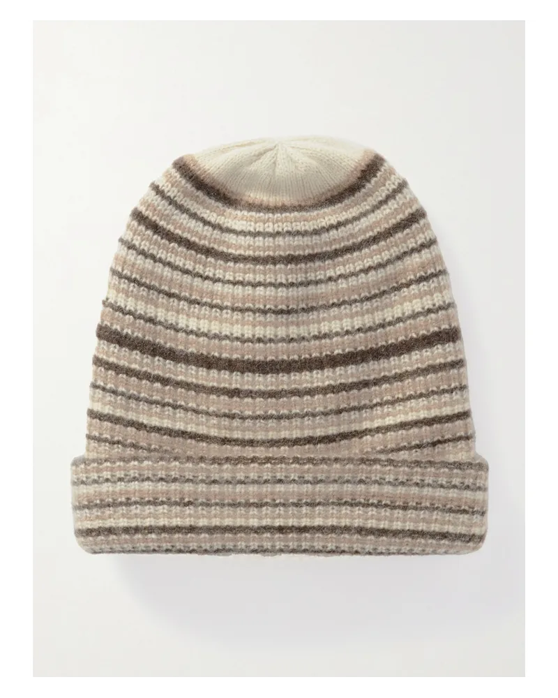 The Elder Statesman Watchman Beanie aus Geripptem Kaschmir Neutral