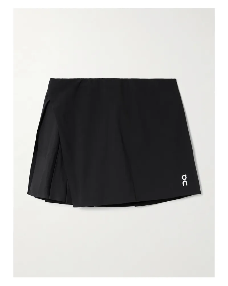 ON Court Asymmetrischer Tennis-rock Aus Recyceltem Material Mit Falten - Schwarz Schwarz