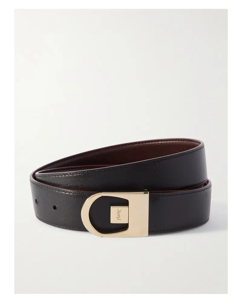 Saint Laurent Leather Belt - Black Black