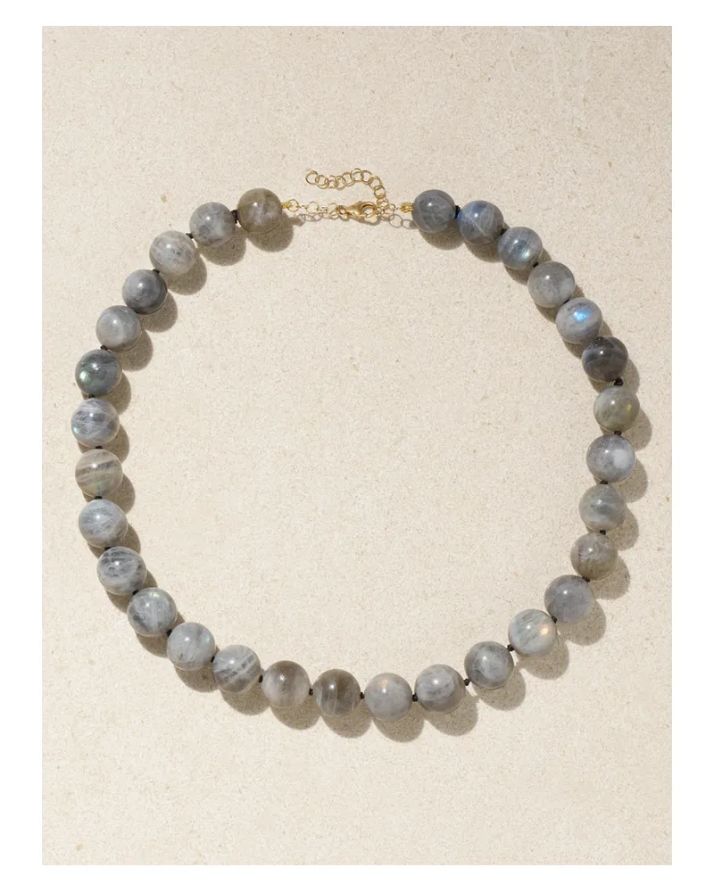 JIA JIA Kette Mit Labradoriten Und Details Aus Gold - Grau Grau
