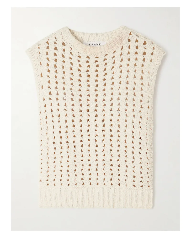 Frame Denim Pullunder Aus Gehäkelter Baumwolle - Creme Creme