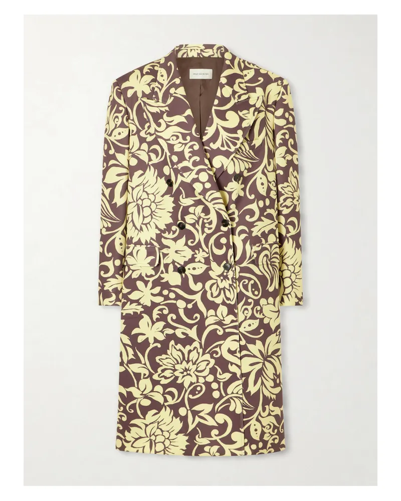 Dries van Noten Rosea Oversized Double-breasted Jacquard Coat - Neutrals Neutrals
