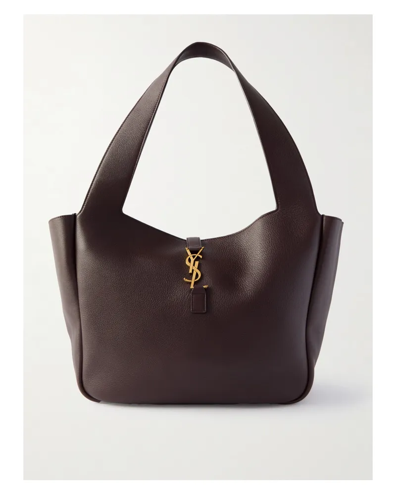 Saint Laurent Le 5 À 7 Bea Leather Tote - Burgundy Burgundy