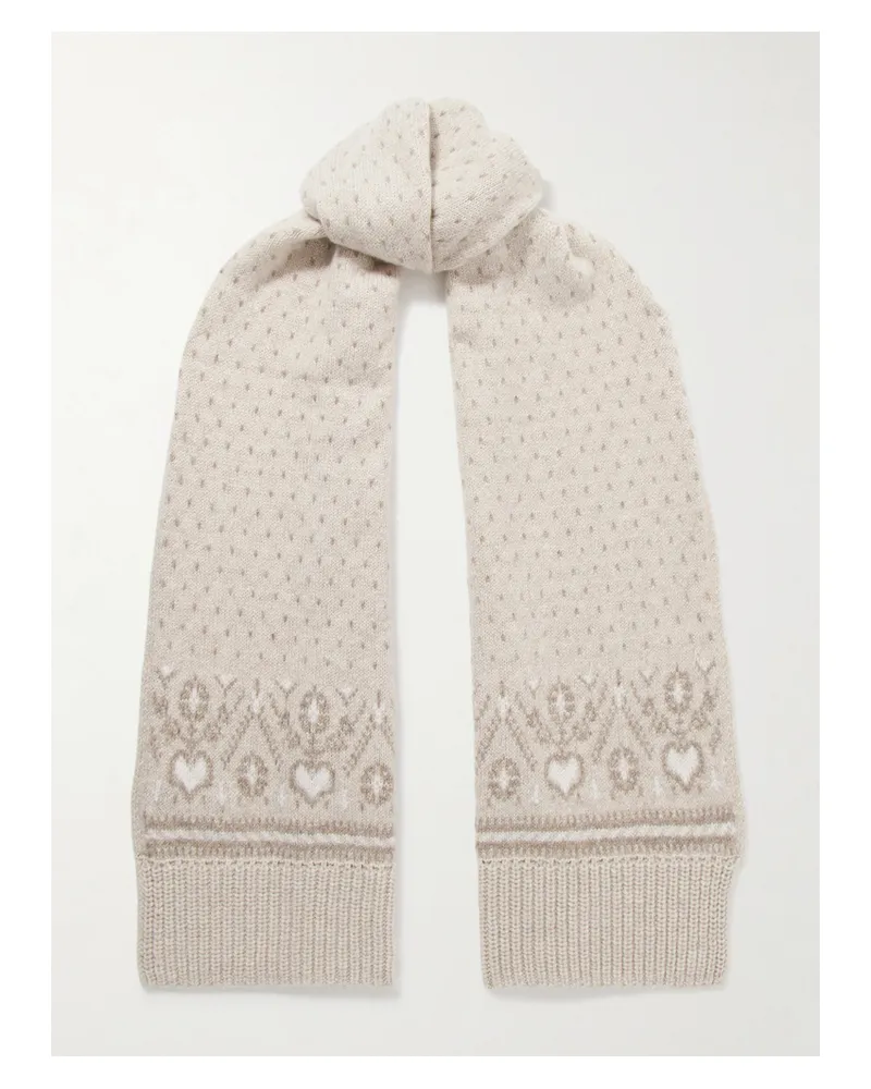 KHAITE Lucerne Schal Aus Kaschmir Mit Fair-isle-muster - Neutral Neutral