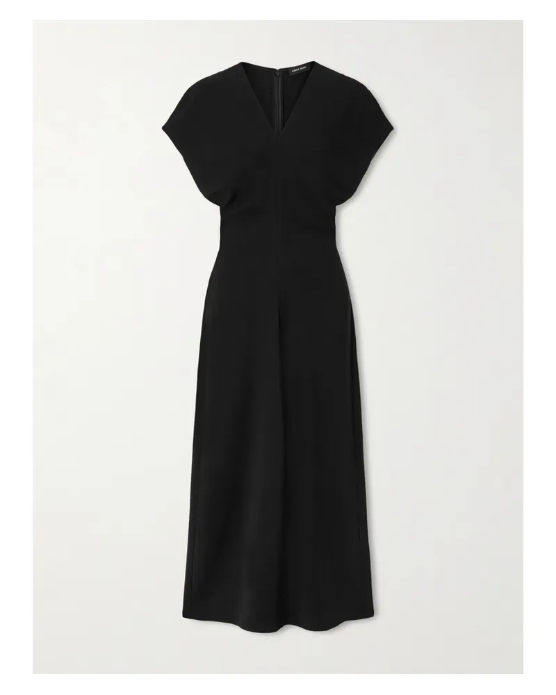 Anine Bing Zadig Midikleid Aus Crêpe Mit Raffungen - Schwarz Schwarz