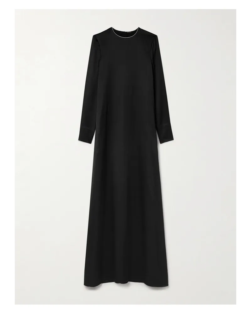 Adam Lippes Robe Aus Seiden-charmeuse - Schwarz Schwarz