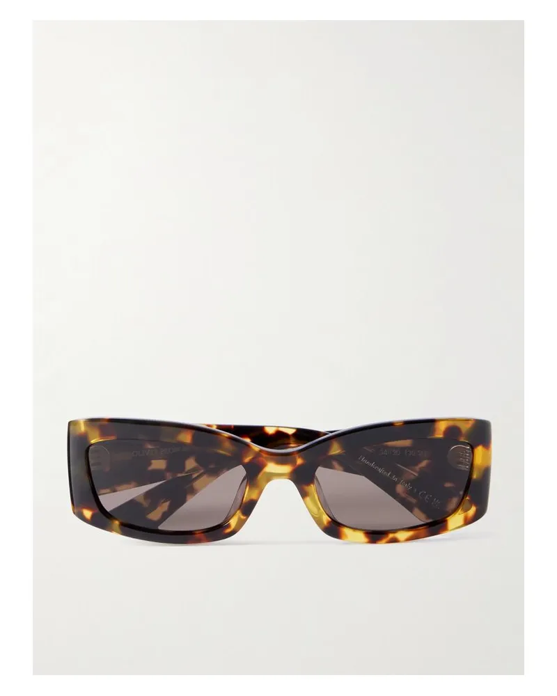 Oliver Peoples Khaite 1989c Sonnenbrille Mit Eckigem Rahmen Aus Azetat In Hornoptik Horn