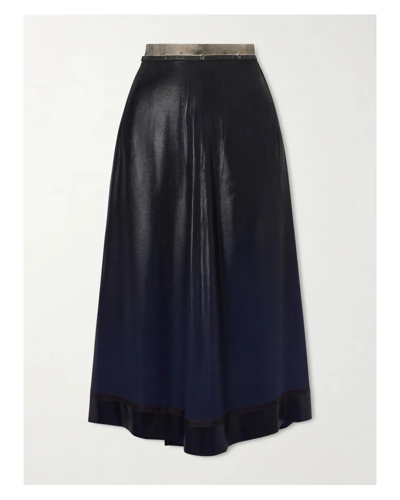 Maison Margiela Ombré Satin Midi Skirt - Black Black