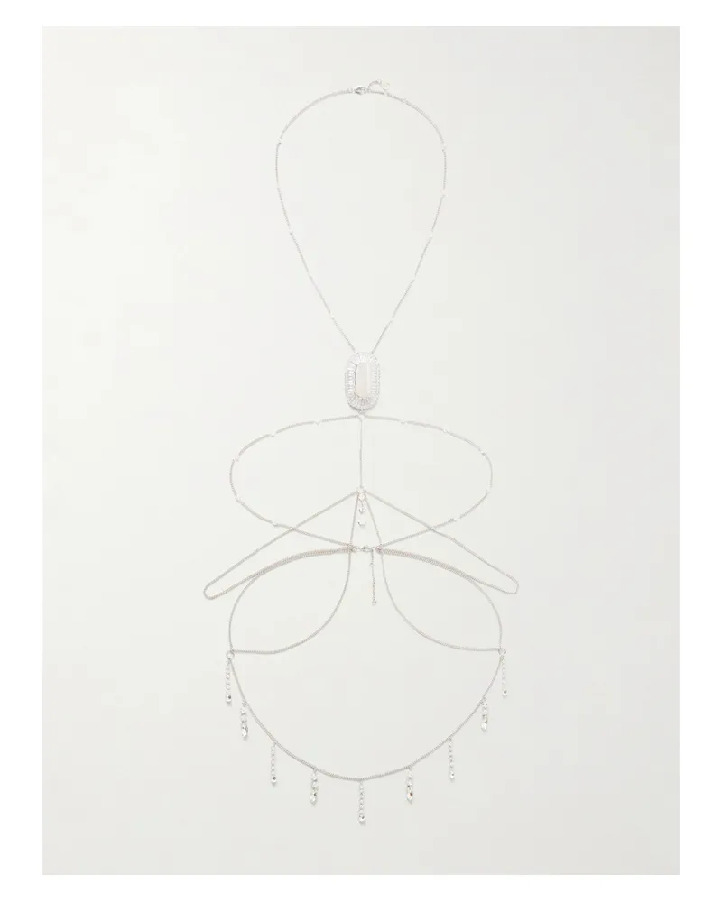 Paco Rabanne Silver-tone Crystal Body Chain Silver