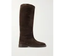 80 Kniehohe Stiefel Aus Veloursleder - Braun