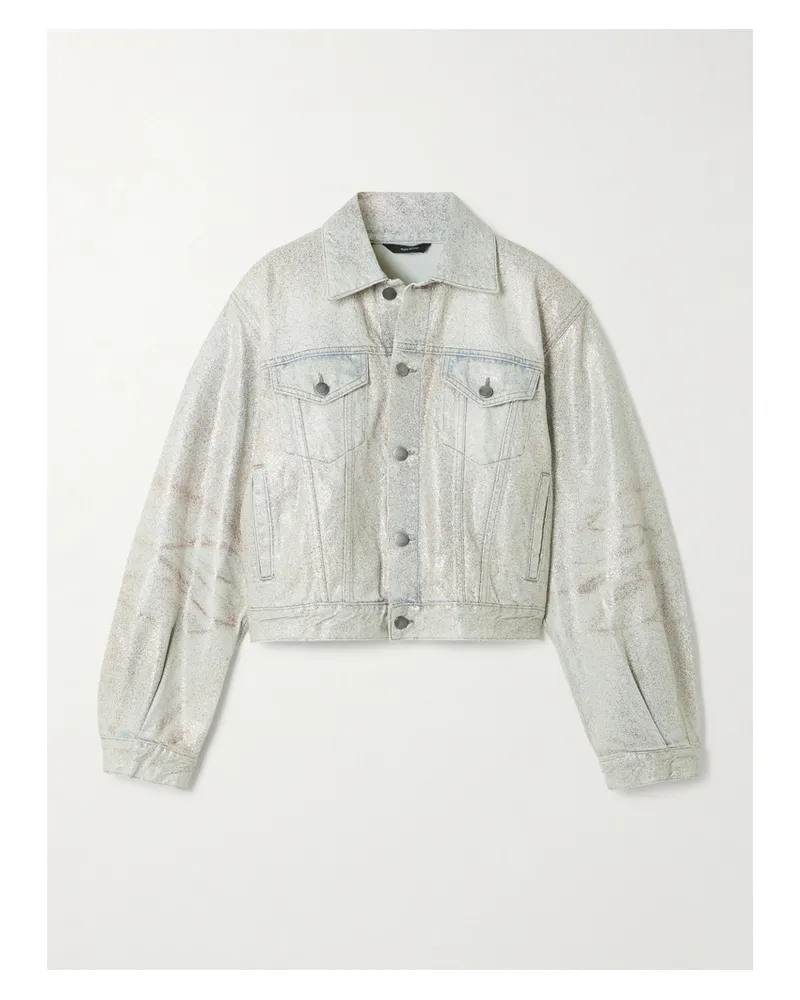 Haikure Simon Glam Glittered Denim Jacket - Blue Blue