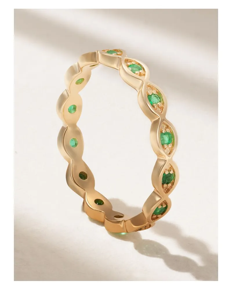 Sydney Evan Marquis Eternity Ring Aus 14 Karat Gold Mit Smaragden Gold