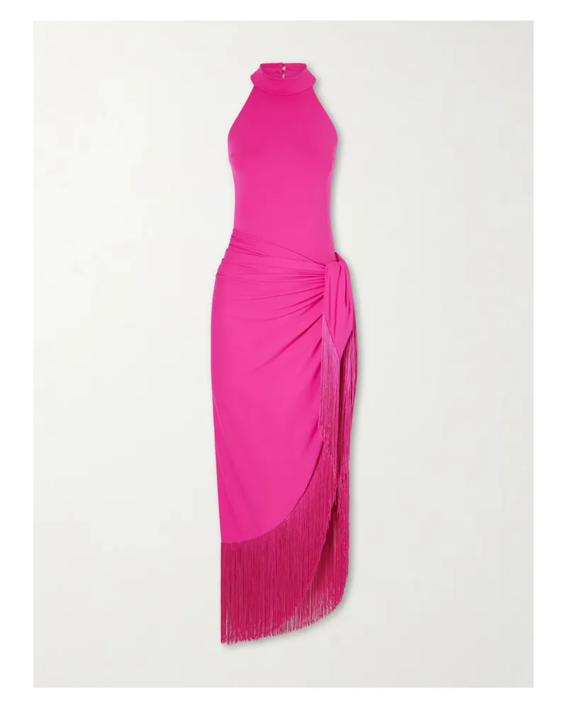 Taller Marmo Knossos Fringed Swimsuit And Pareo Set - Pink Pink