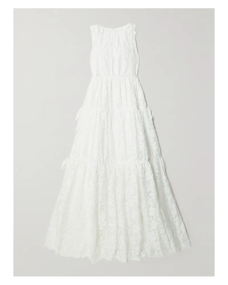 Erdem Isla Robe Aus Spitze Aus Einer Baumwollmischung Zum Binden - Weiß Weiß