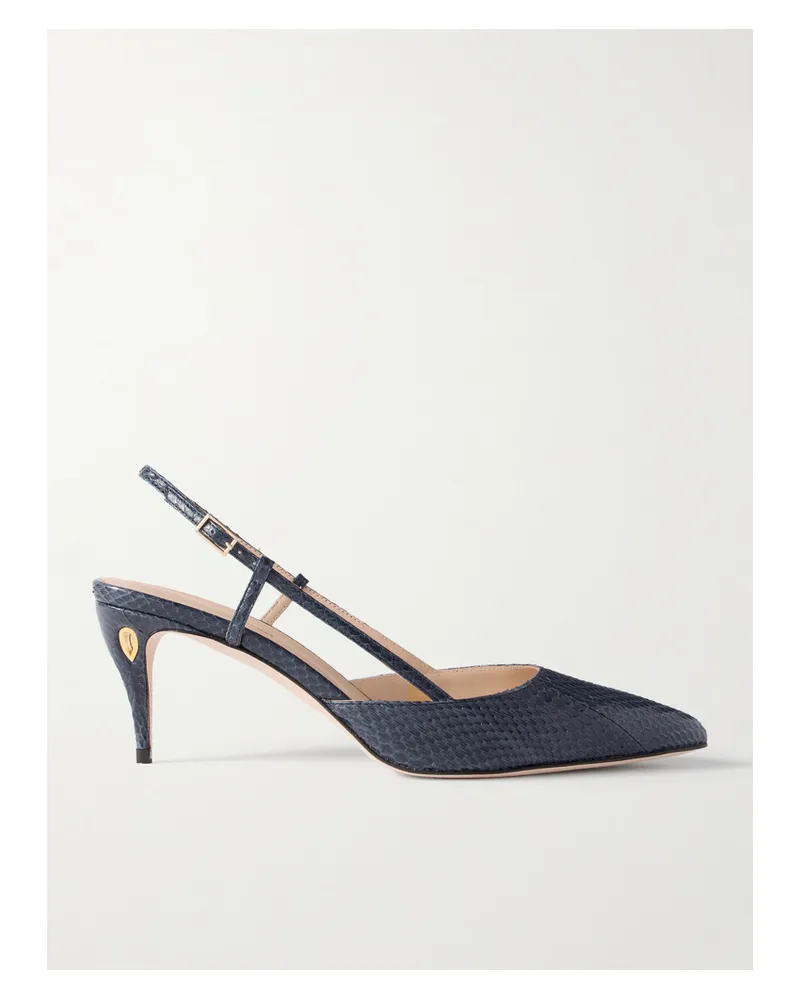 Jennifer Chamandi Mario 65 Slingback-pumps Aus Elapheleder - Blau Blau